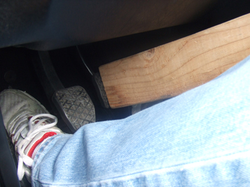 Brake Booster Ratio - Wooden 2x4 pushes on brake pedal